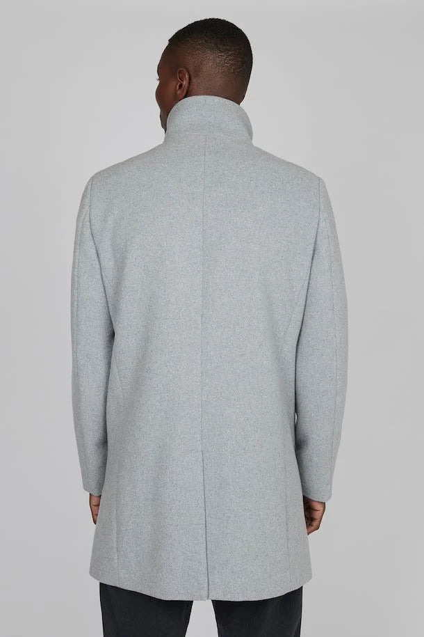 Matinique Light Grey Classic Wool Coat
