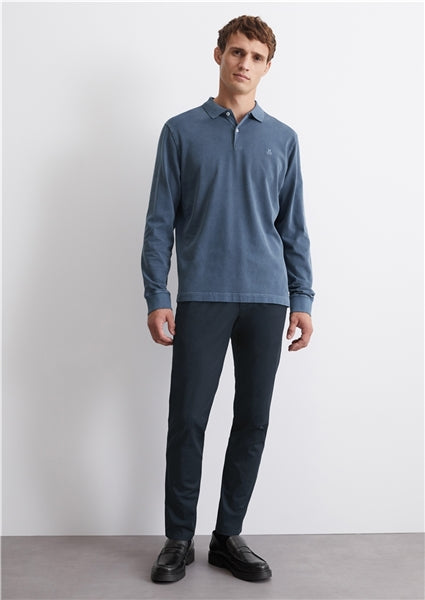 Marc O'Polo Blue Classic Long Sleeve Poloshirt