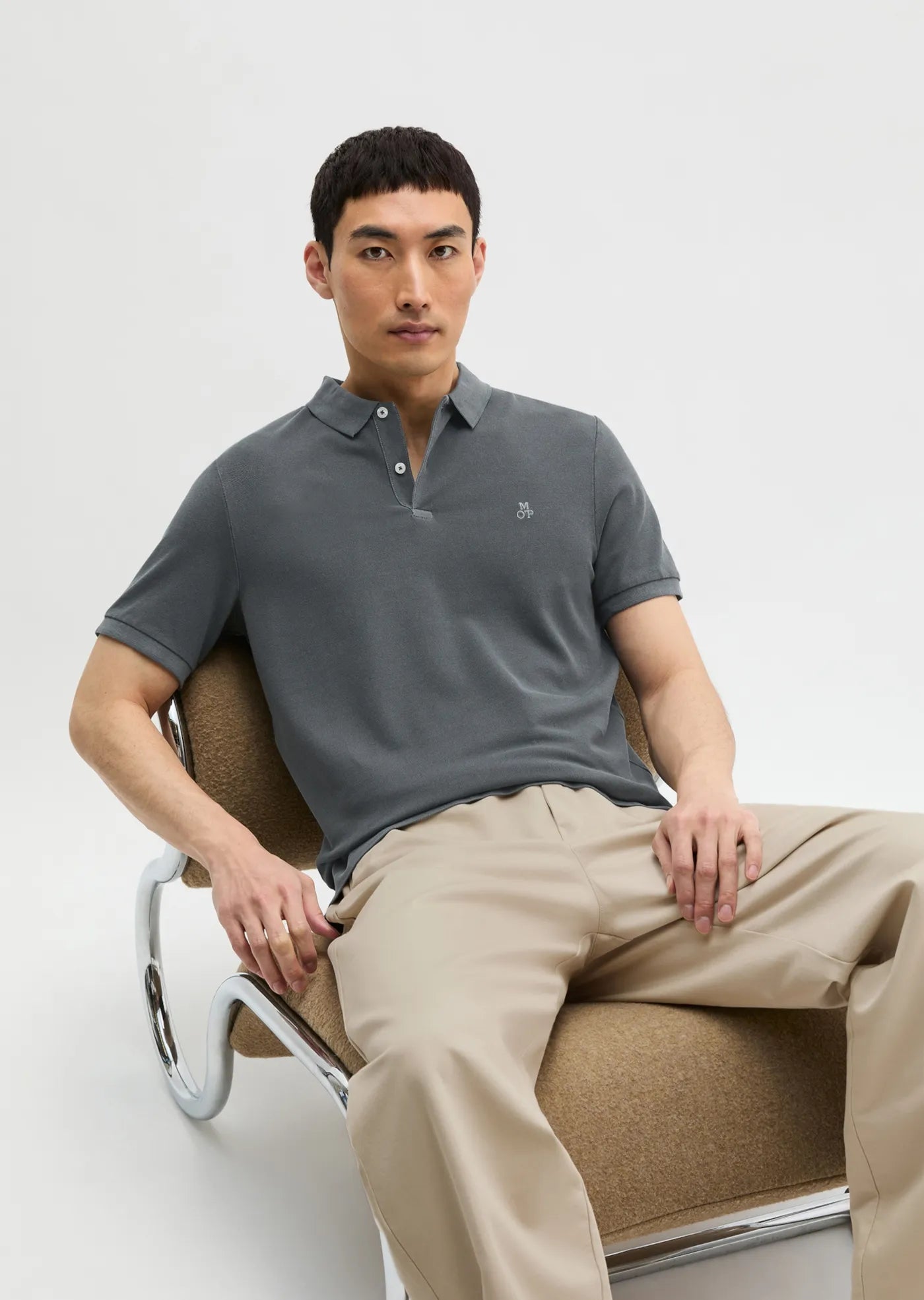Marc O'Polo Gray Morn Poloshirt