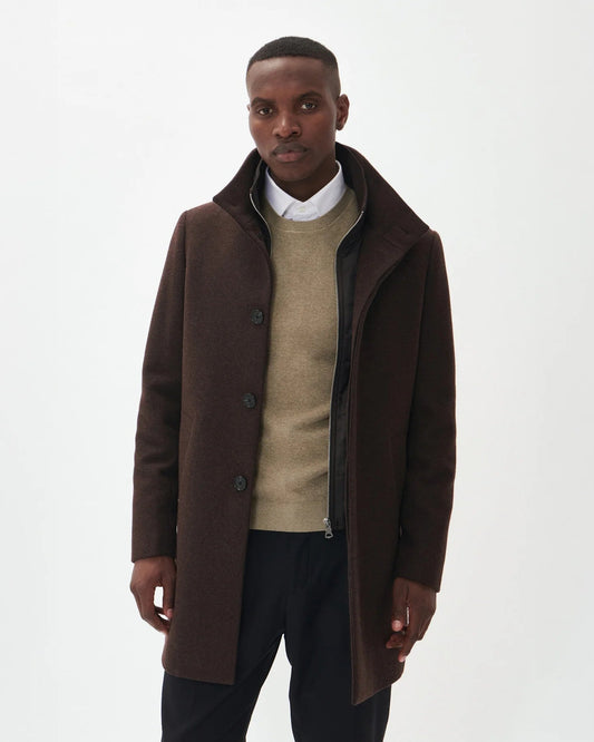 Matinique Harvey Wool Overcoat Espresso