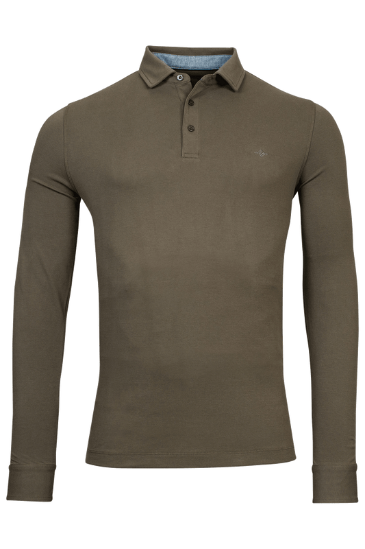 Baileys Khaki Green Polo Shirt Long Sleeve