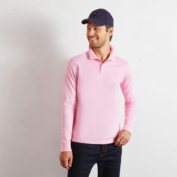 Men s Rose Pink Long Sleeve Poloshirt Eden Park Ireland StylishGuy Menswear