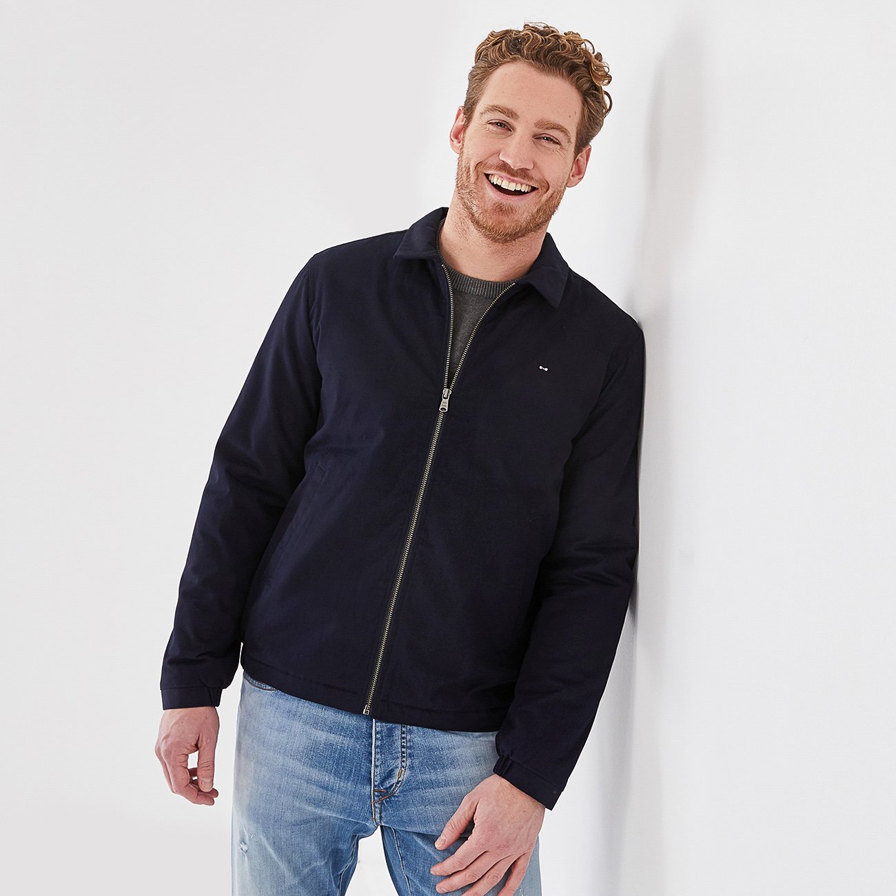 Eden Park Navy Zip-Up Bomber