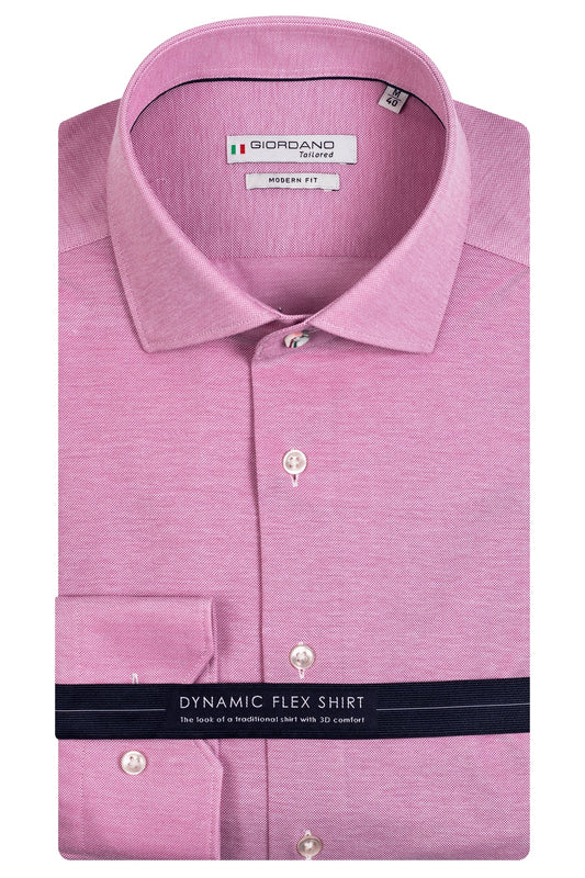Giordano 100% cotton shirt. Pink stretch pique. The perfect summer light shirt. Dressed casually not tucked in, or more formal tucked in. Great paired with jeans and chinos but also shorts.