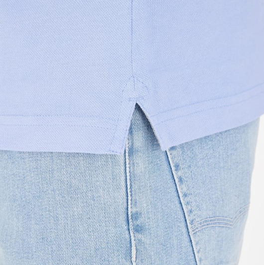 Men’s Light Blue Organic Cotton Long Sleeve Polo shirt from Eden Park Paris available at StylishGuy Menswear Dublin