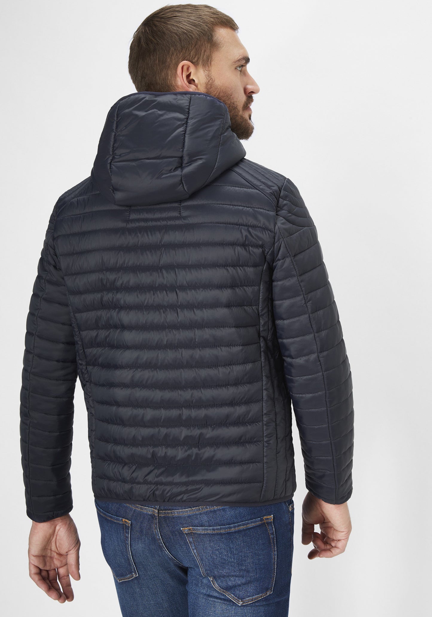 Navy Quilted Goodguy jacket with hood from German brand S4 at StylishGuy Menswear Dublin