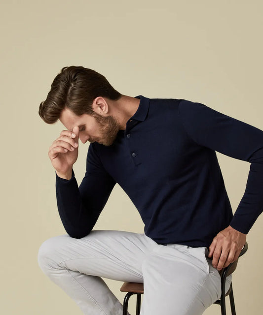 Long sleeve 2025 polo knitwear