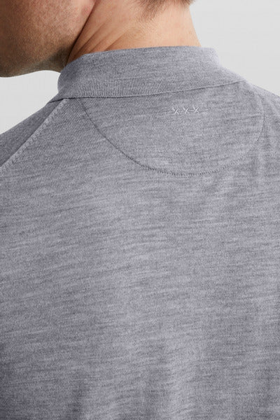 Profuomo Grey Merino Longsleeve Polo Shirt